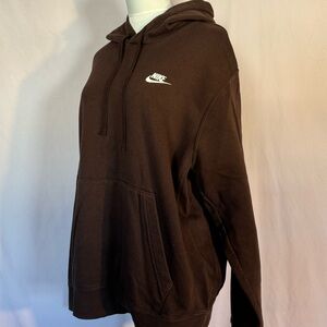 Nike Brown Hoodie | Minimal Swoosh Pullover | Unisex